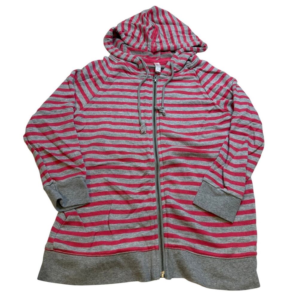 GAPBODY Girls full-zip hooded sweatshirt Size M Pink and Gray